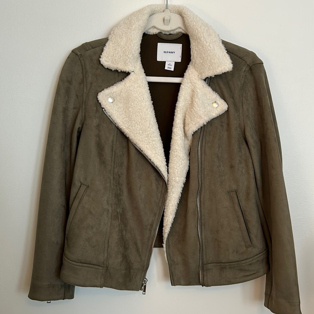 Old Navy Women’s Olive Green Suede Jacket